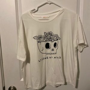 Skeleton flower shirt